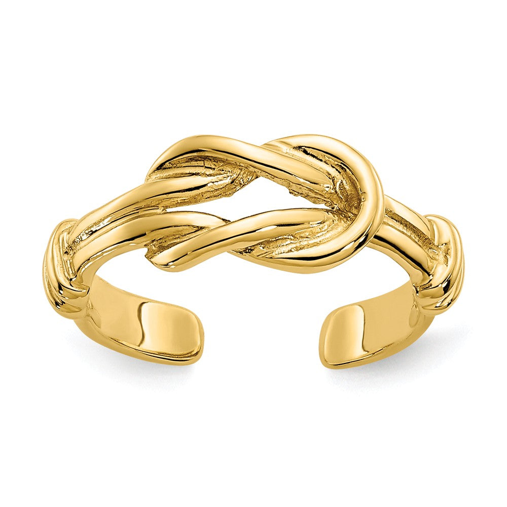 Love Knot Toe Ring in 14 Karat Gold, Item R8447 by The Black Bow Jewelry Co.
