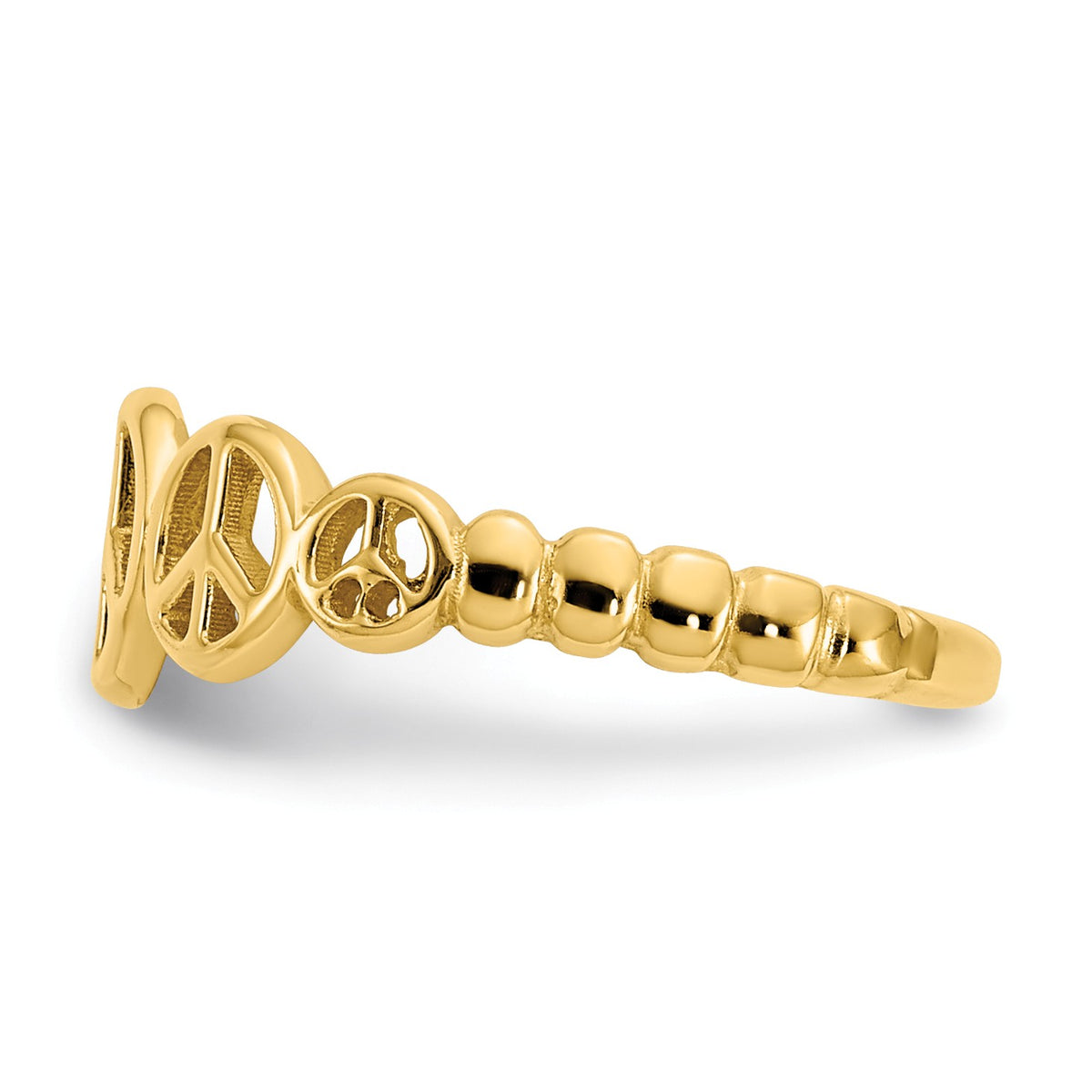 Alternate view of the Peace Sign Toe Ring in 14 Karat Gold by The Black Bow Jewelry Co.
