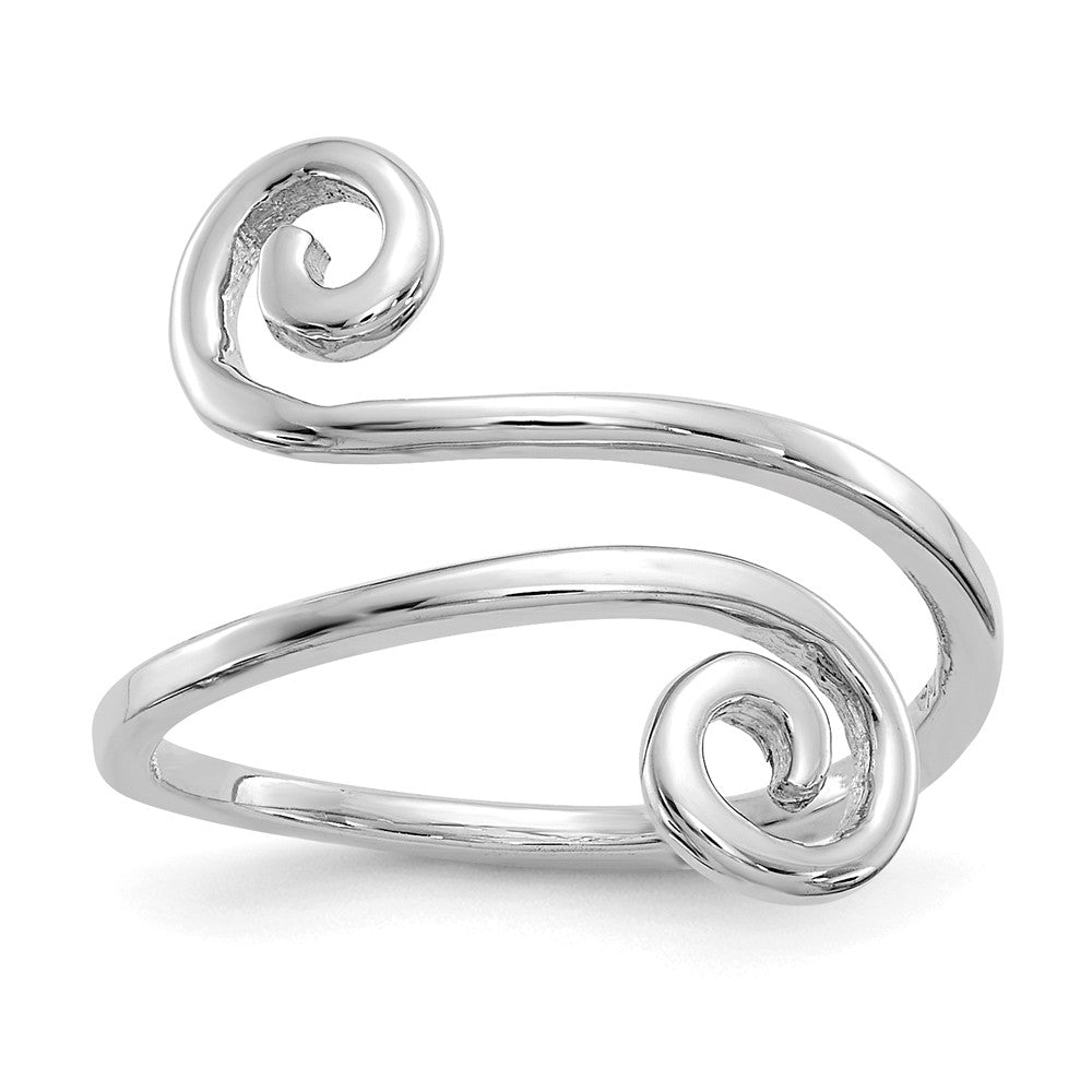 Swirl Adjustable Toe Ring in 14 Karat White Gold, Item R8449 by The Black Bow Jewelry Co.