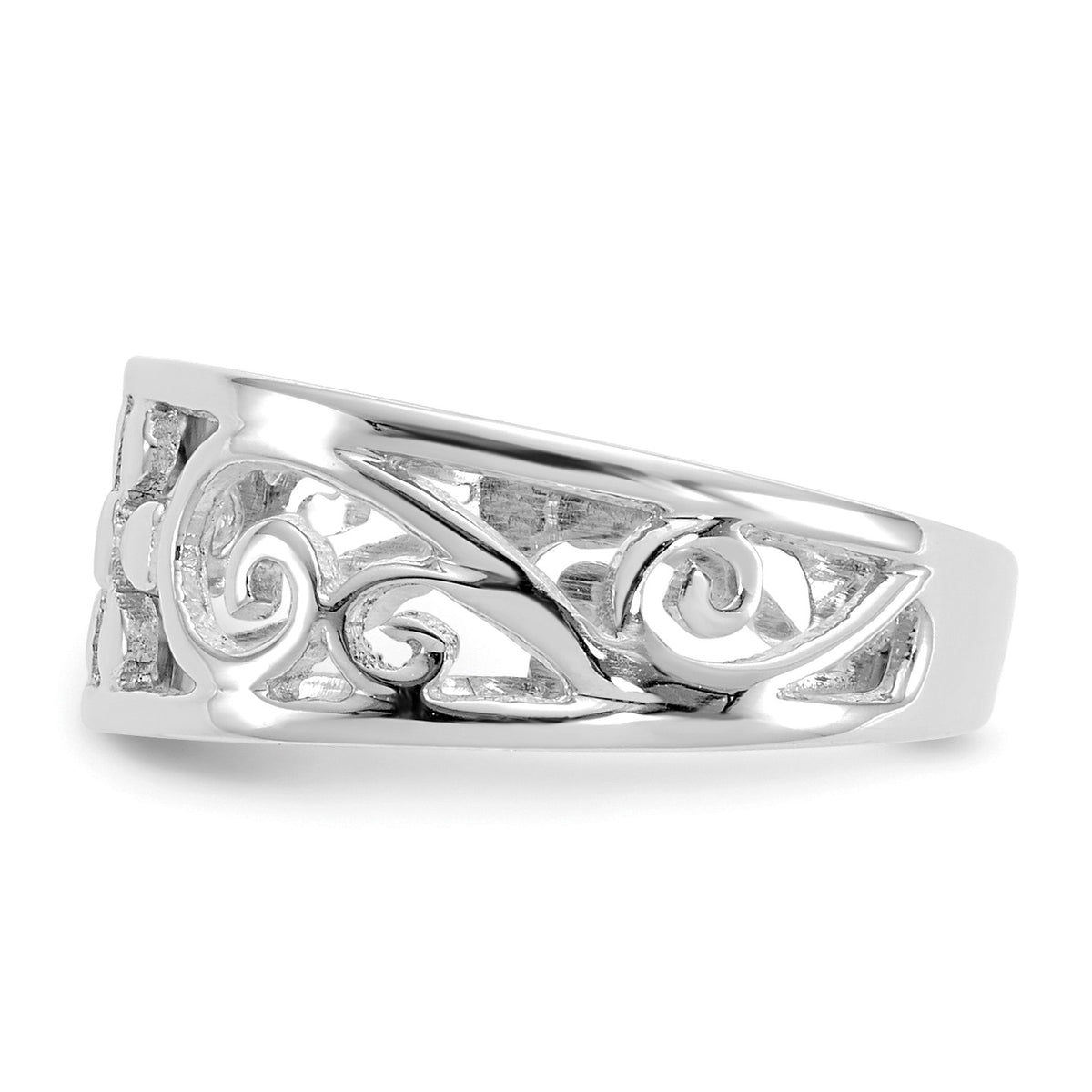 Alternate view of the Floral Toe Ring in 14 Karat White Gold by The Black Bow Jewelry Co.