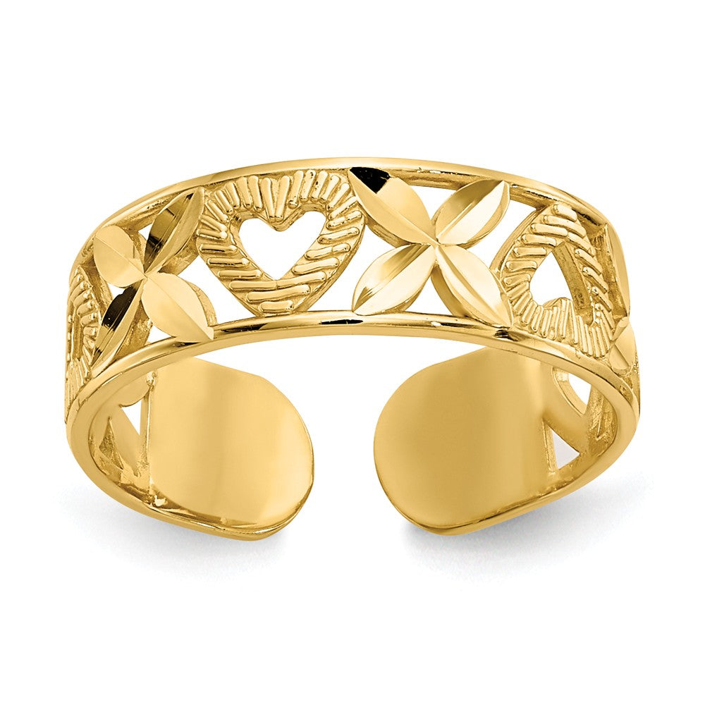 Hugs and Kisses Toe Ring in 14 Karat Gold, Item R8456 by The Black Bow Jewelry Co.