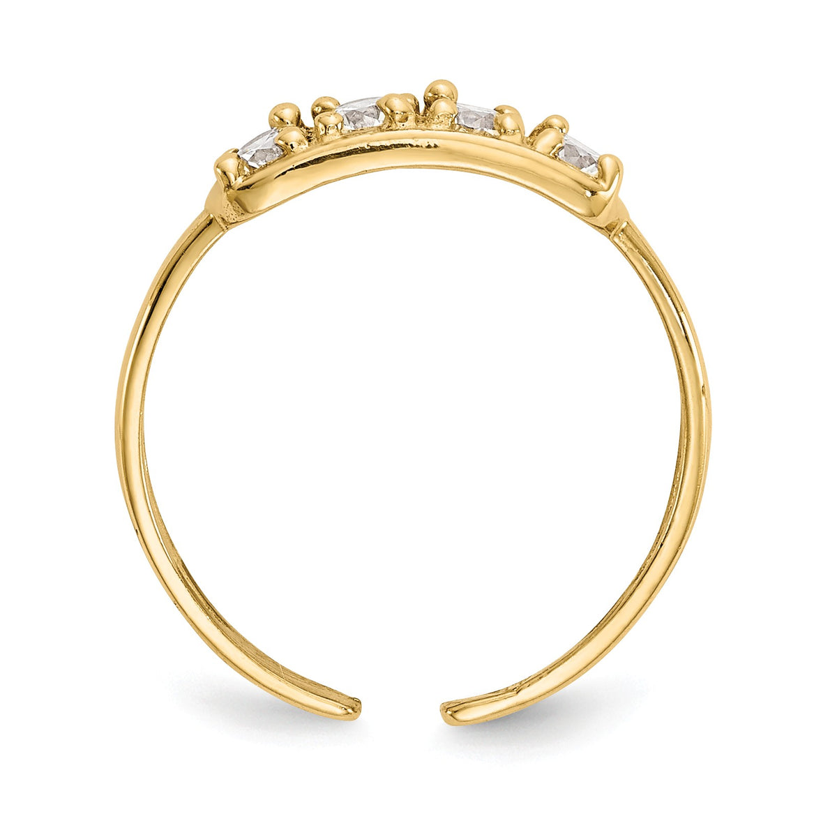 Alternate view of the Cubic Zirconia Toe Ring in 14 Karat Gold by The Black Bow Jewelry Co.