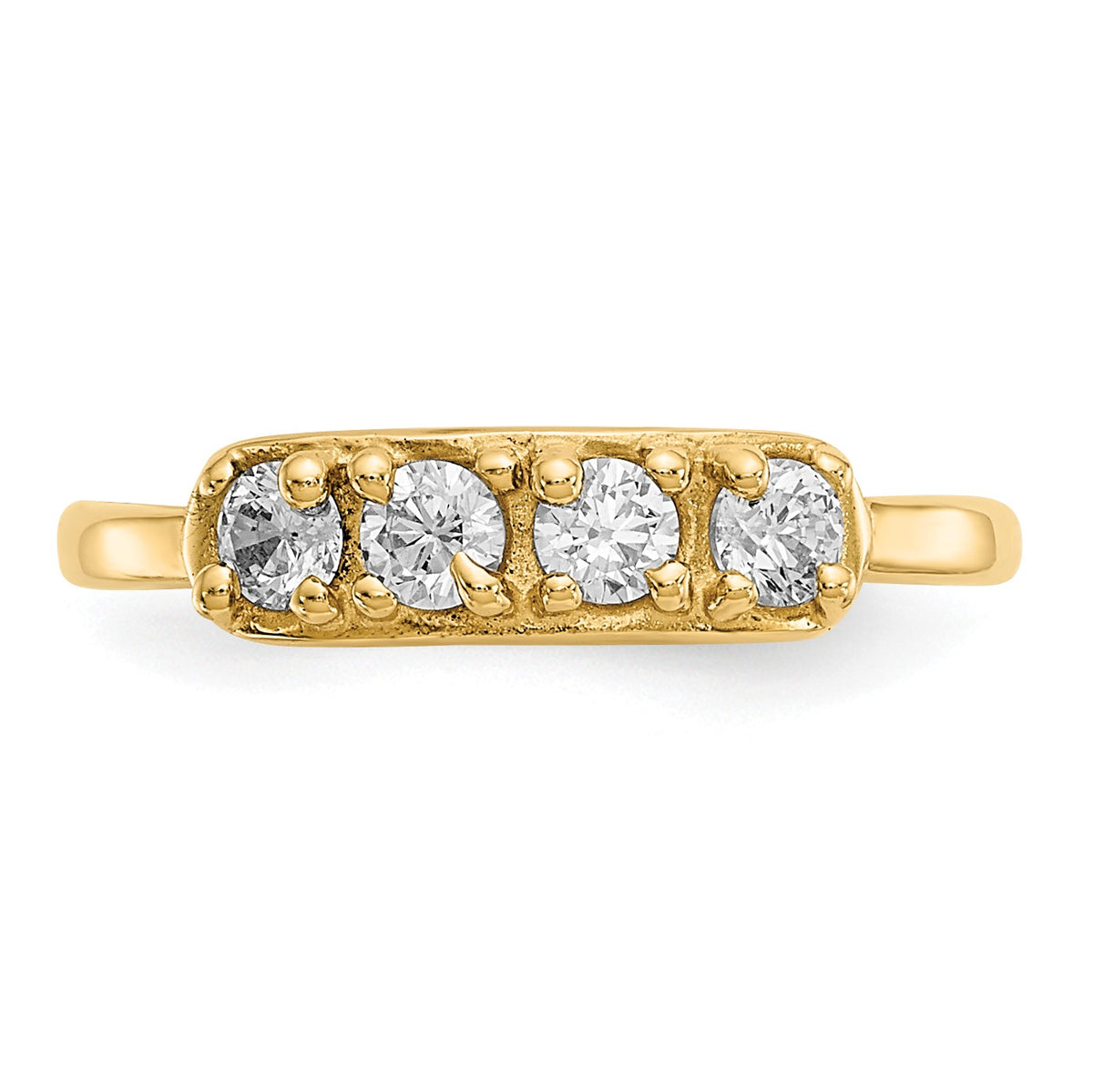 Alternate view of the Cubic Zirconia Toe Ring in 14 Karat Gold by The Black Bow Jewelry Co.