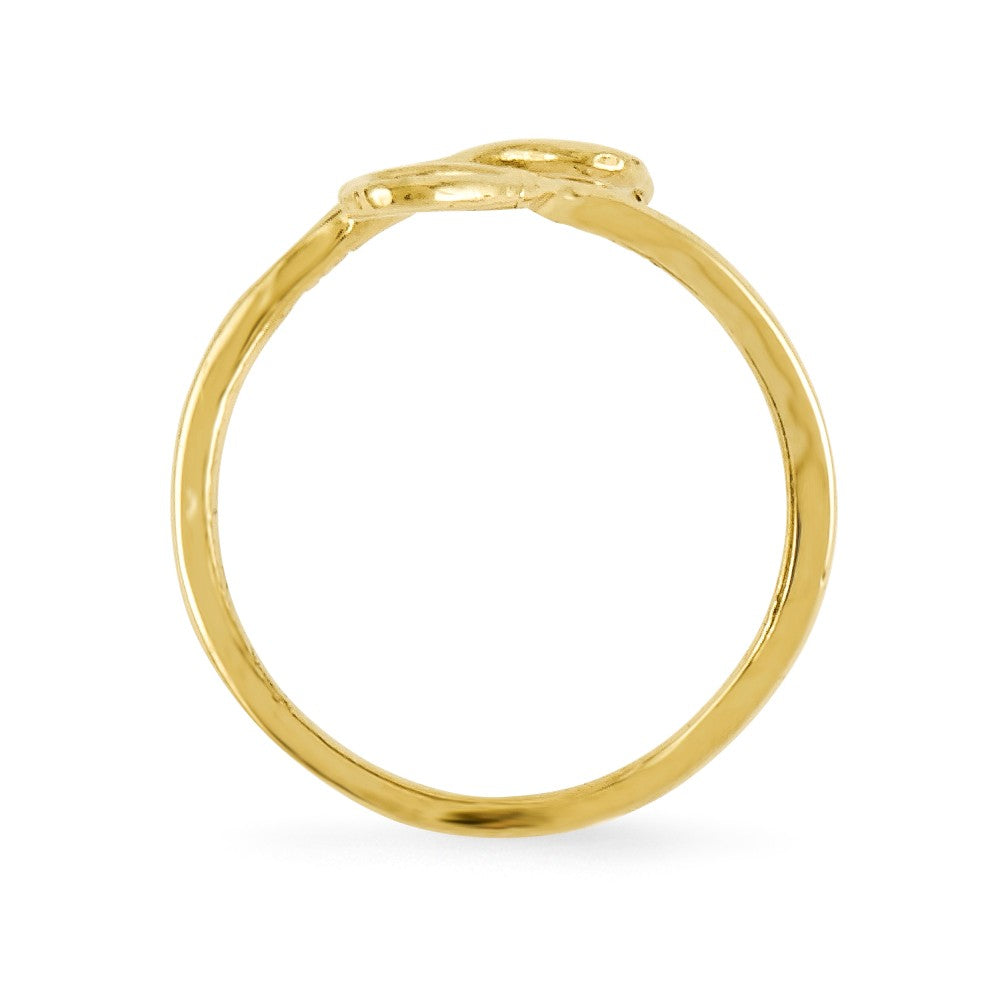 Alternate view of the Double Heart Toe Ring in 14 Karat Gold by The Black Bow Jewelry Co.