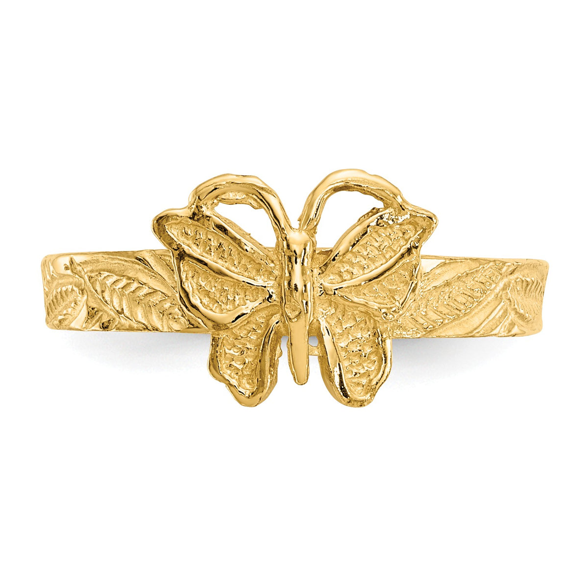 Alternate view of the Butterfly Toe Ring in 14 Karat Gold by The Black Bow Jewelry Co.