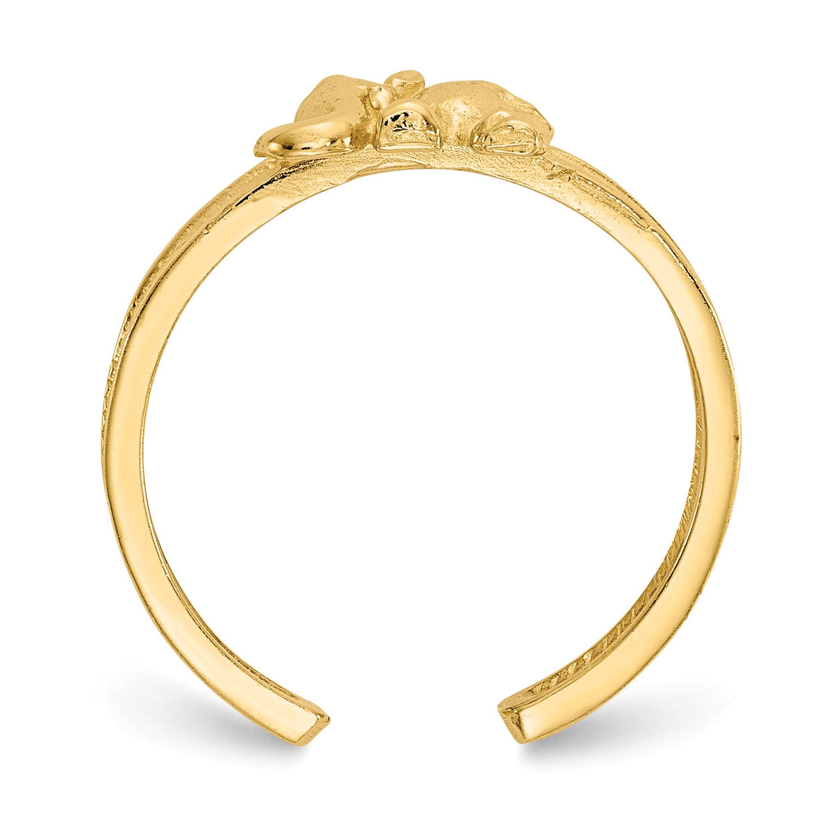 Alternate view of the Elephant Toe Ring in 14 Karat Gold by The Black Bow Jewelry Co.
