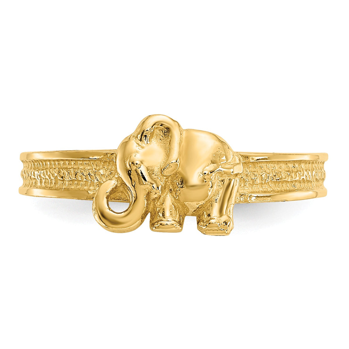 Alternate view of the Elephant Toe Ring in 14 Karat Gold by The Black Bow Jewelry Co.