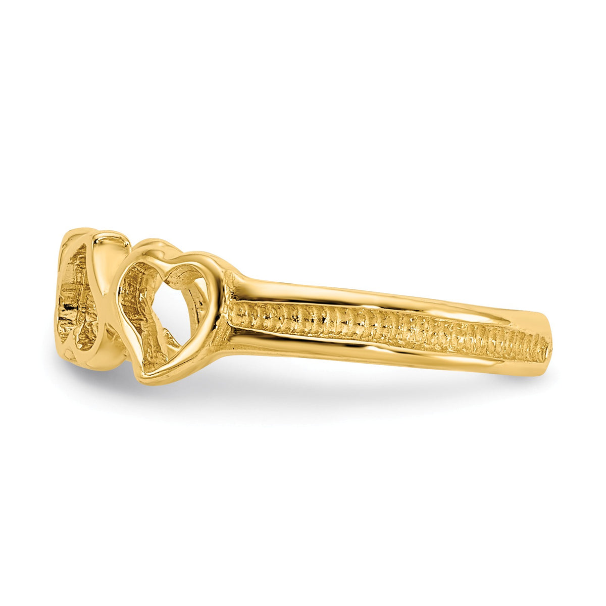 Alternate view of the Band of Hearts Toe Ring in 14 Karat Gold by The Black Bow Jewelry Co.
