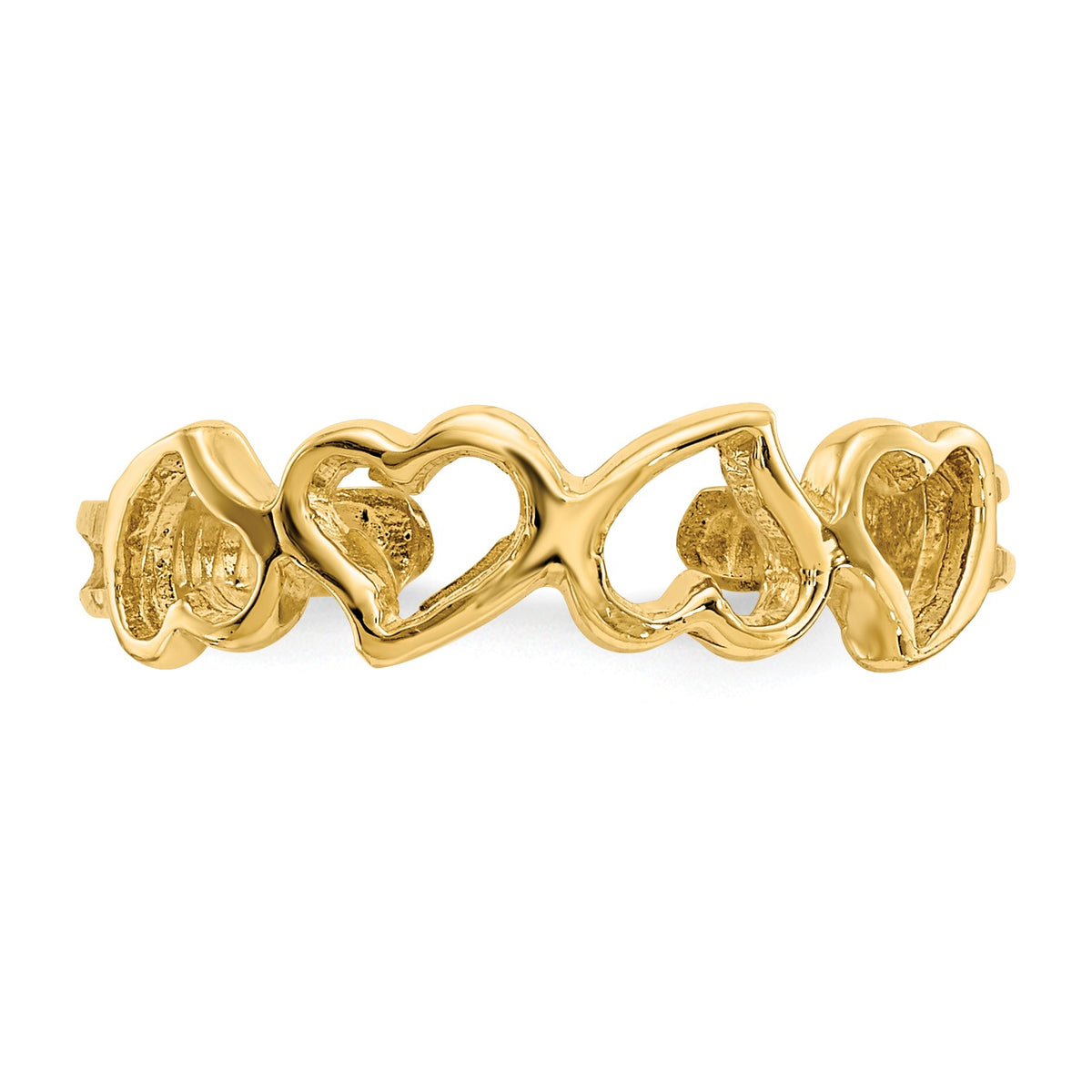 Alternate view of the Band of Hearts Toe Ring in 14 Karat Gold by The Black Bow Jewelry Co.