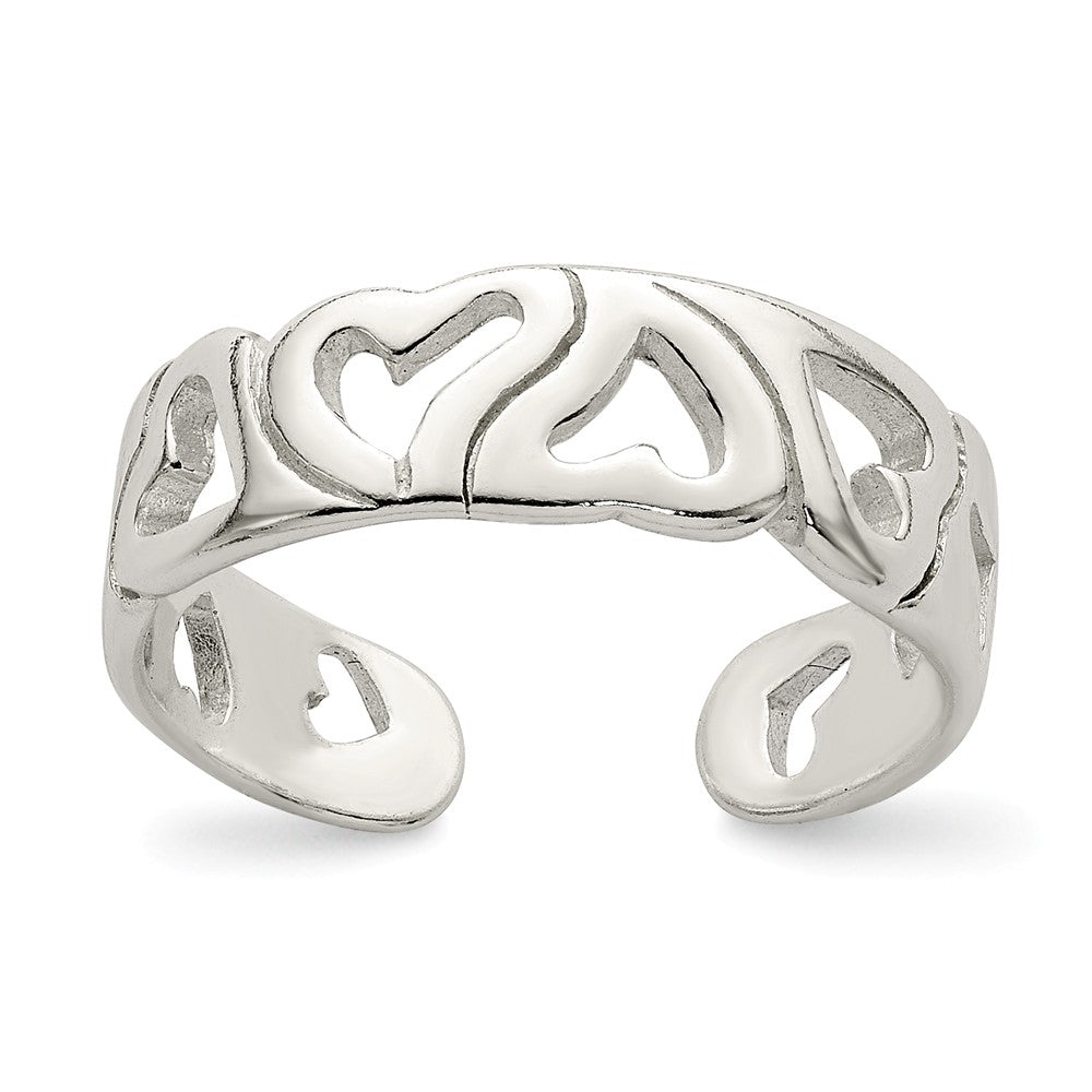 Polished Heart Toe Ring in Sterling Silver, Item R8528 by The Black Bow Jewelry Co.