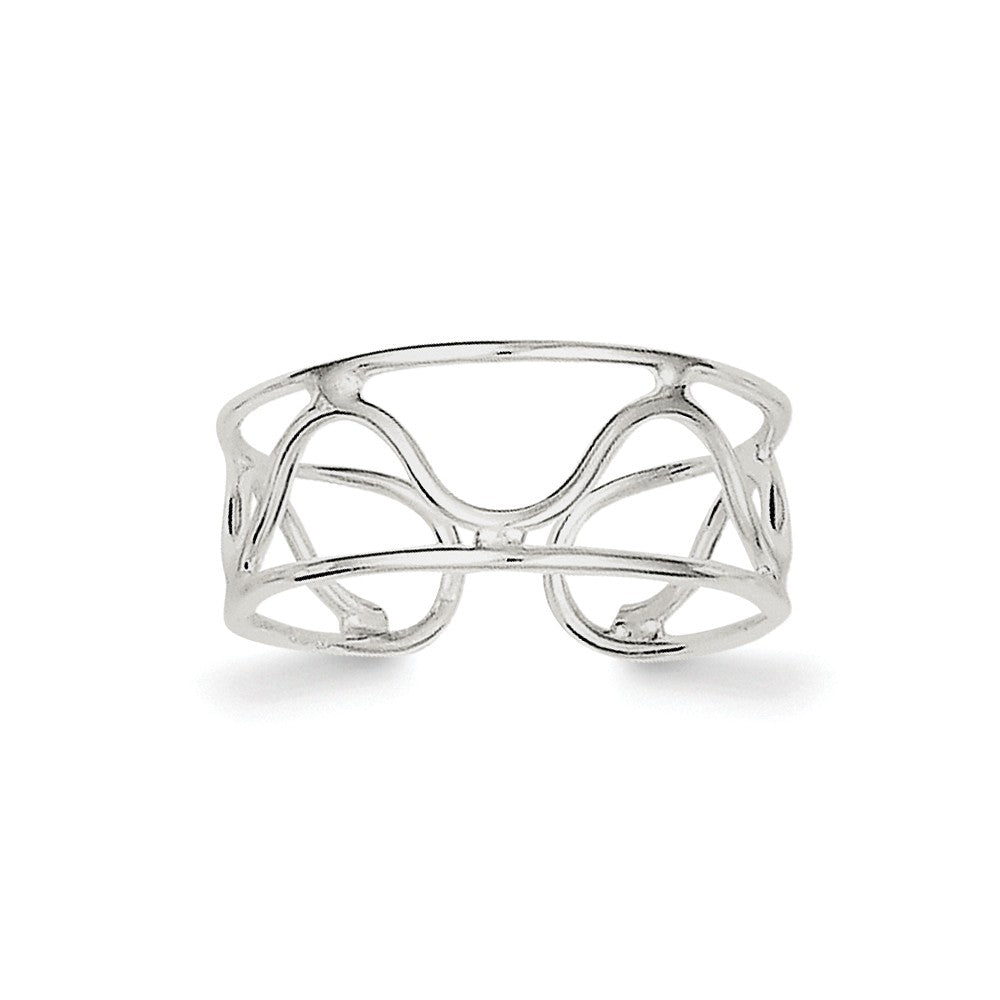 Wave Toe Ring in Sterling Silver, Item R8533 by The Black Bow Jewelry Co.