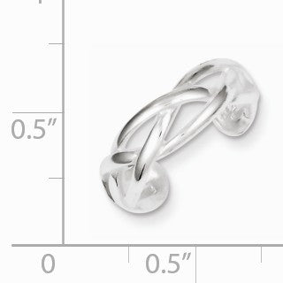 Alternate view of the Woven Toe Ring in Sterling Silver by The Black Bow Jewelry Co.