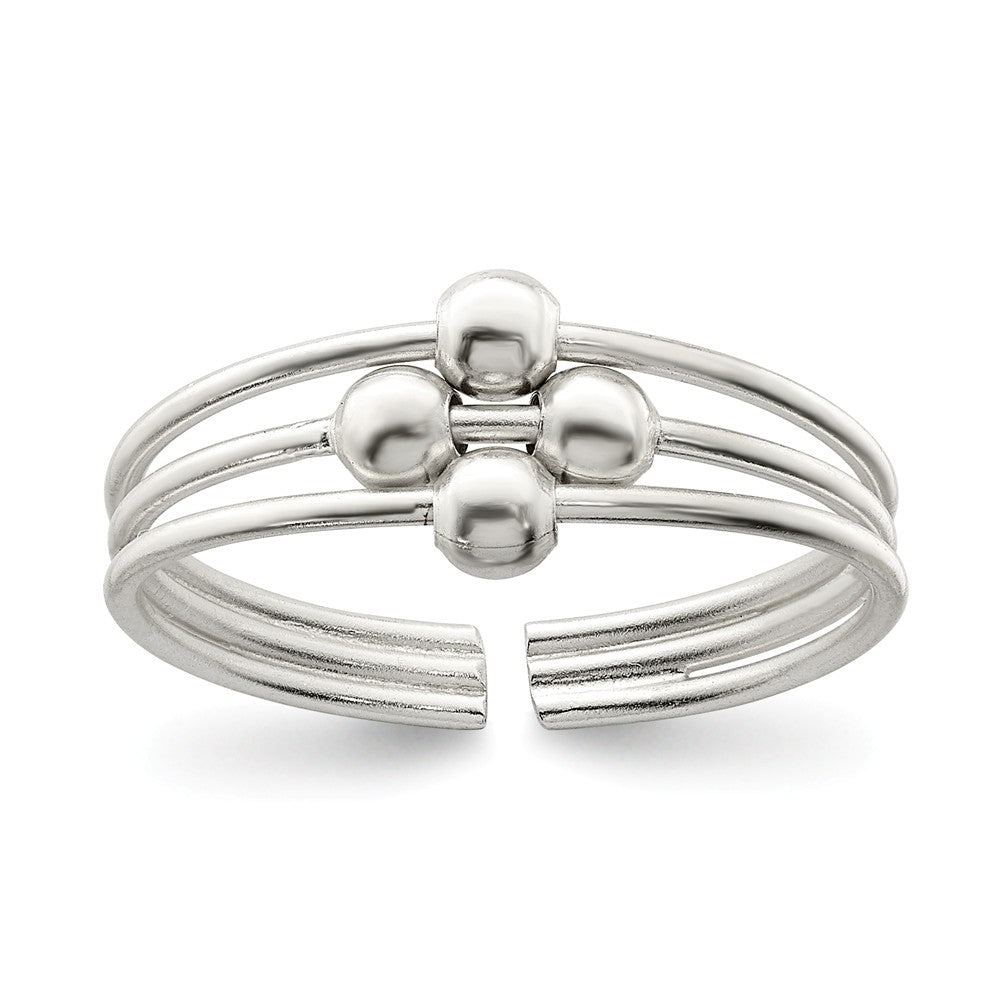 Sterling Silver Bead Toe Ring, Item R8543 by The Black Bow Jewelry Co.