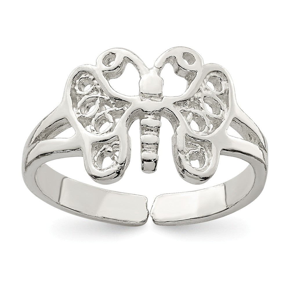 Sterling Silver Butterfly Toe Ring - The Black Bow Jewelry Company