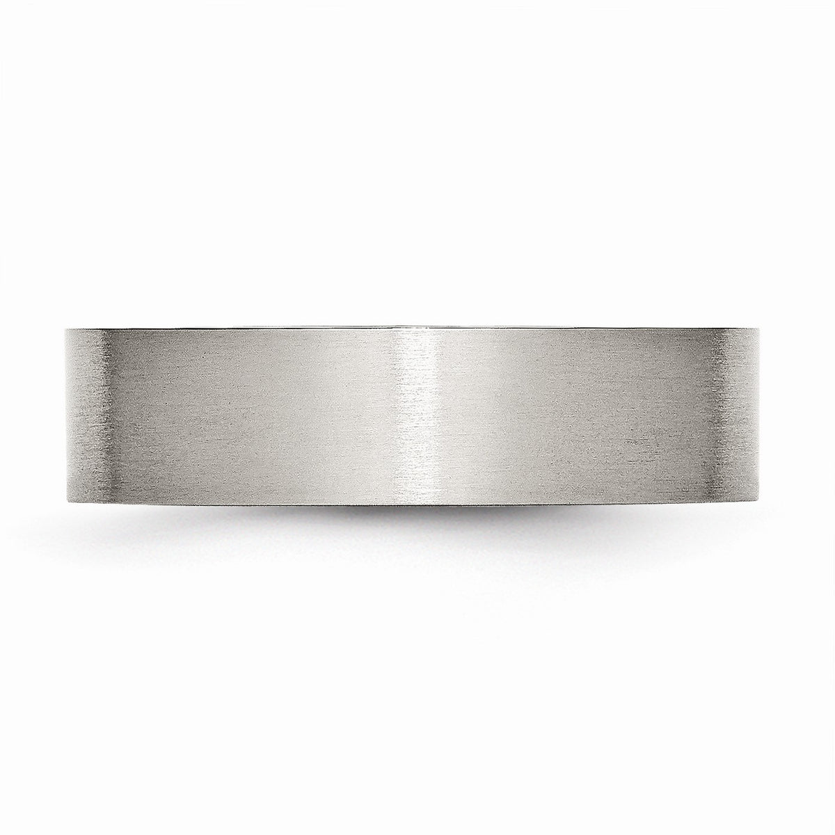 Alternate view of the Brushed Stainless Steel, 6mm Unisex Flat Comfort Fit Band by The Black Bow Jewelry Co.