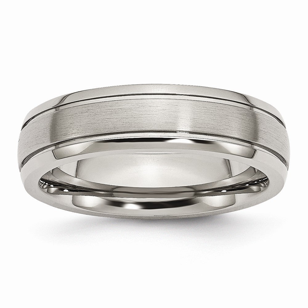 Titanium, 6mm Dual Finish Comfort Fit Unisex Band, Item R8650 by The Black Bow Jewelry Co.
