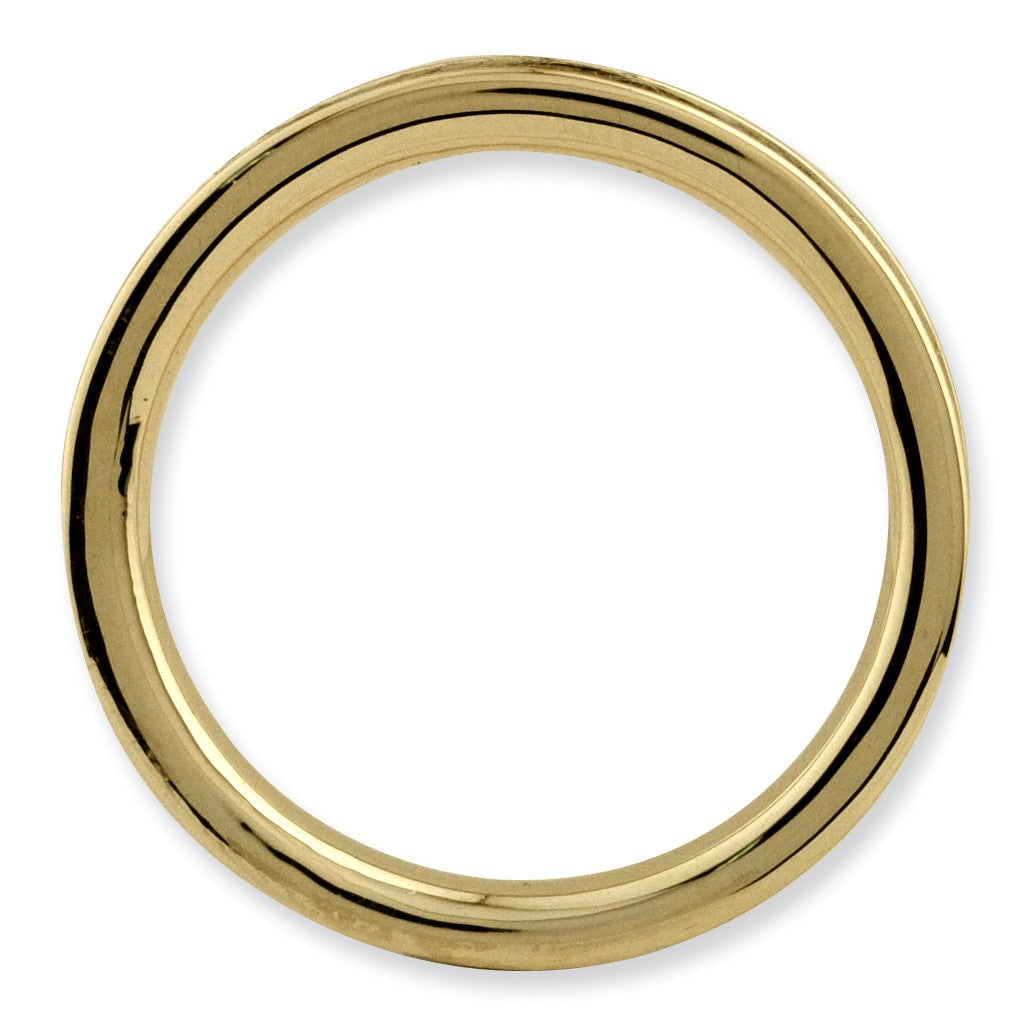 Alternate view of the 2.25mm 14K Gold Plated Silver Stackable 1/5 Cttw HI/I3 Diamond Band by The Black Bow Jewelry Co.