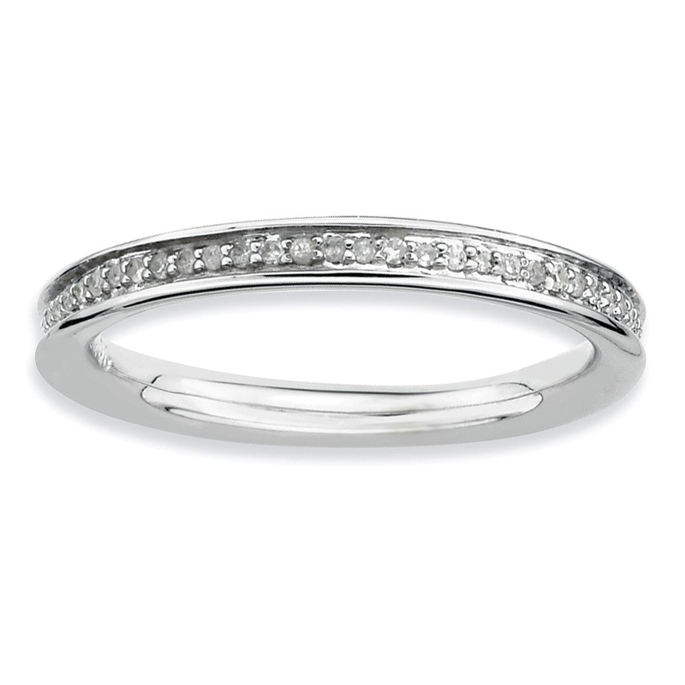2.25mm Stackable Sterling Silver 1/5 Cttw HI/I3 Diamond Band, Item R8759 by The Black Bow Jewelry Co.