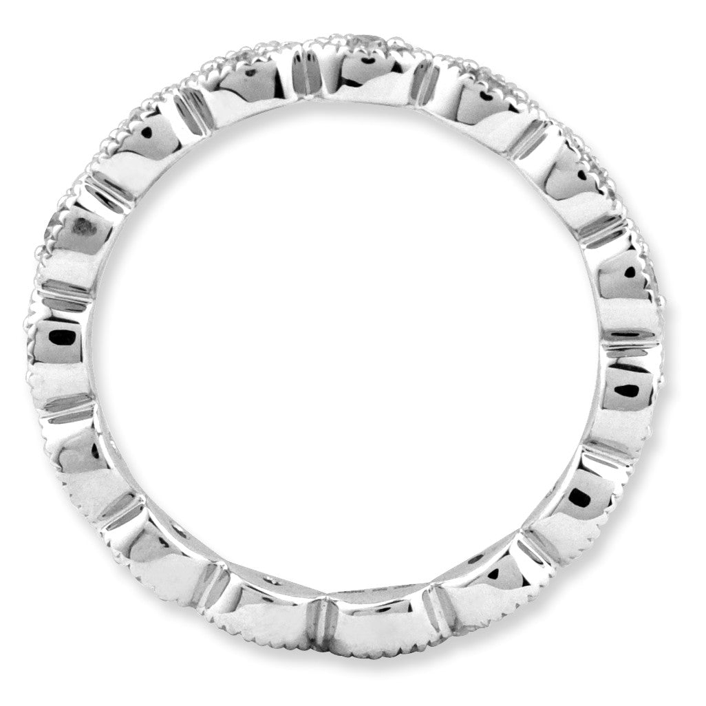 Alternate view of the 2.5mm Sterling Silver Stackable 1/5 Cttw HI/I3 Diamond Band by The Black Bow Jewelry Co.