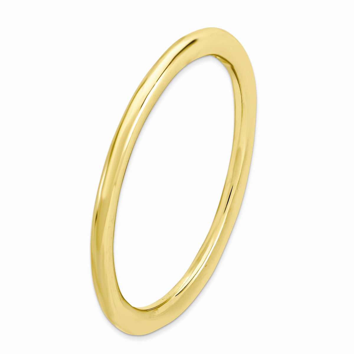 Alternate view of the 1mm 14k Yellow Gold Plated Sterling Silver Polished Elegant Stack Band by The Black Bow Jewelry Co.