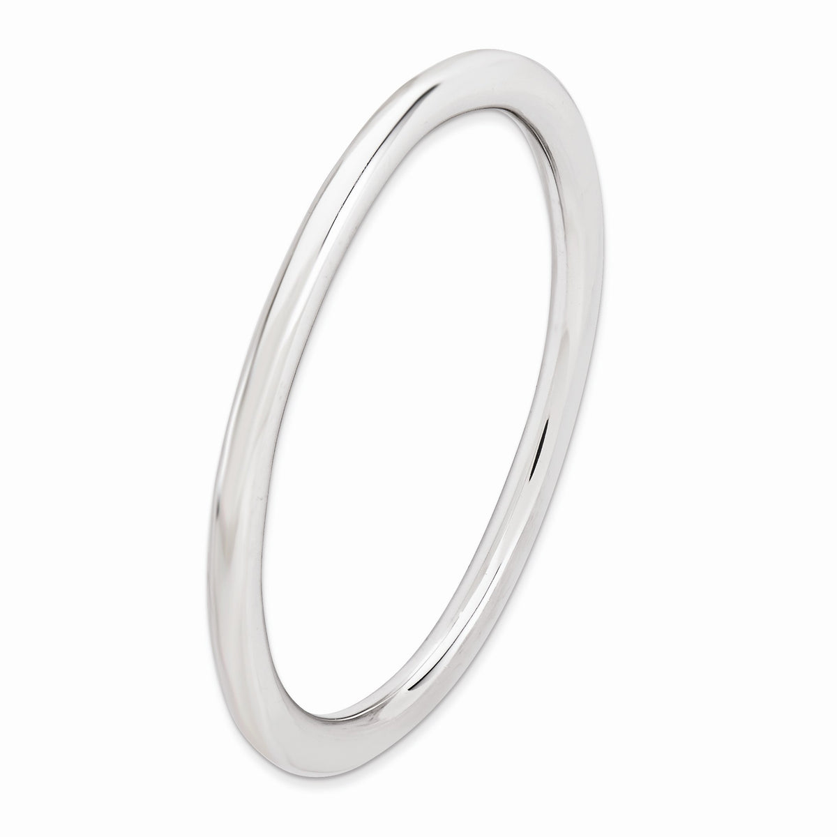 Alternate view of the 1mm Rhodium Plated Sterling Silver Stackable Polished Elegant Band by The Black Bow Jewelry Co.