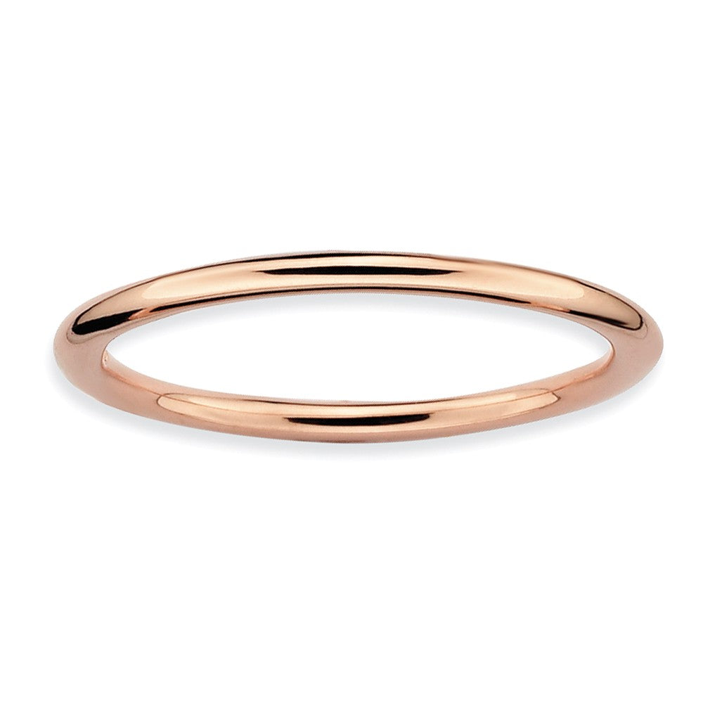 1mm 14k Rose Gold Plate Sterling Silver Stackable Elegant Band, Item R8909 by The Black Bow Jewelry Co.