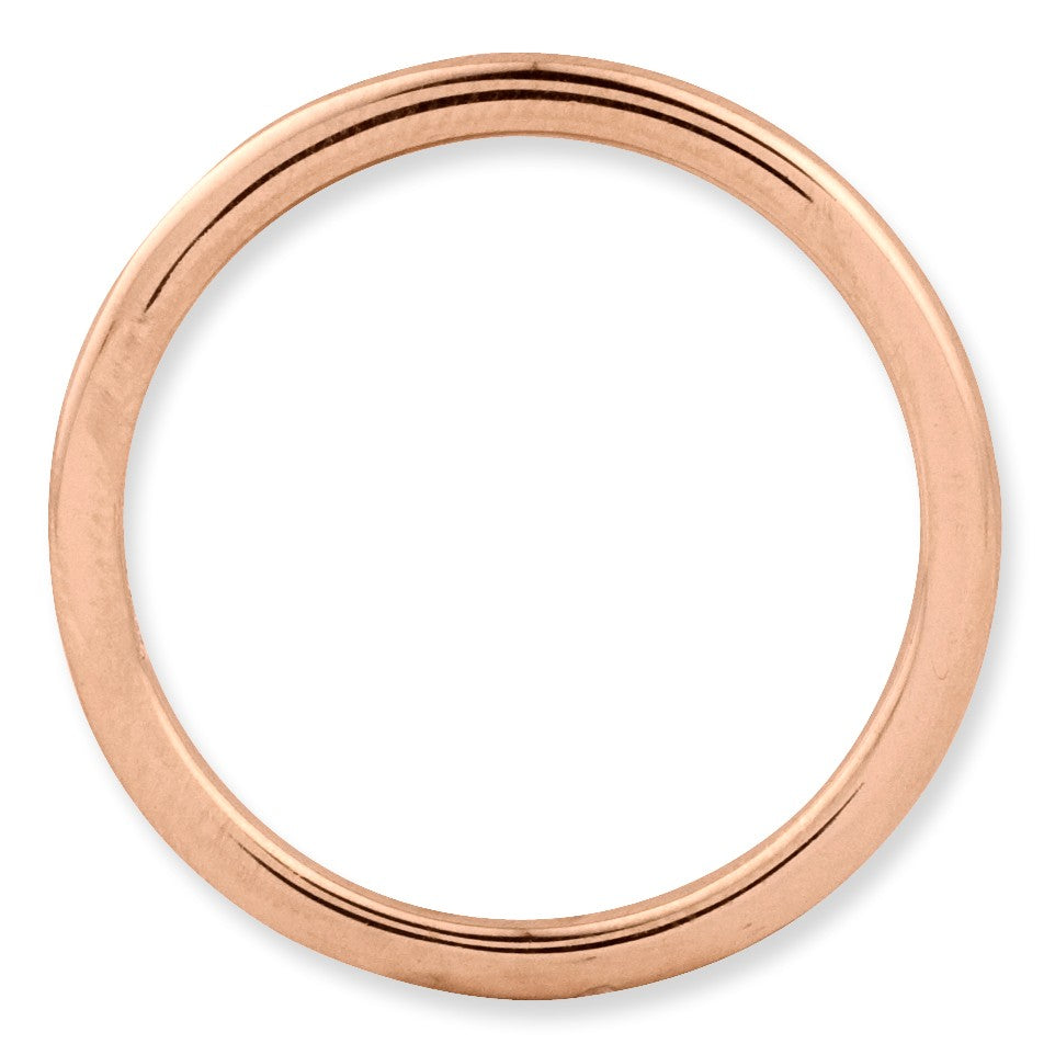 Alternate view of the 1mm 14k Rose Gold Plate Sterling Silver Stackable Elegant Band by The Black Bow Jewelry Co.