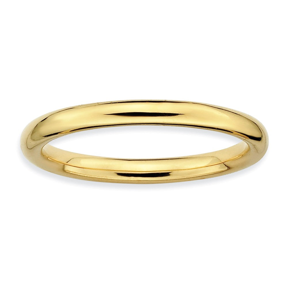 2.25mm 14k Yellow Gold Plated Sterling Silver Stackable Polished Band, Item R8923 by The Black Bow Jewelry Co.