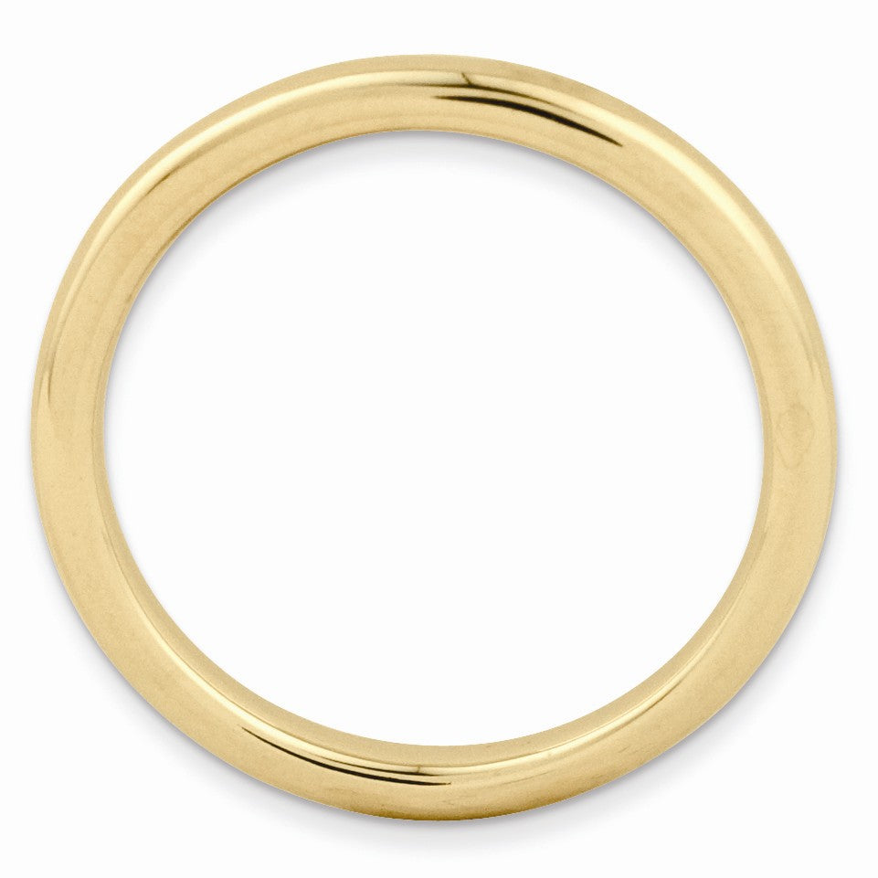 Alternate view of the 2.25mm 14k Yellow Gold Plated Sterling Silver Stackable Polished Band by The Black Bow Jewelry Co.