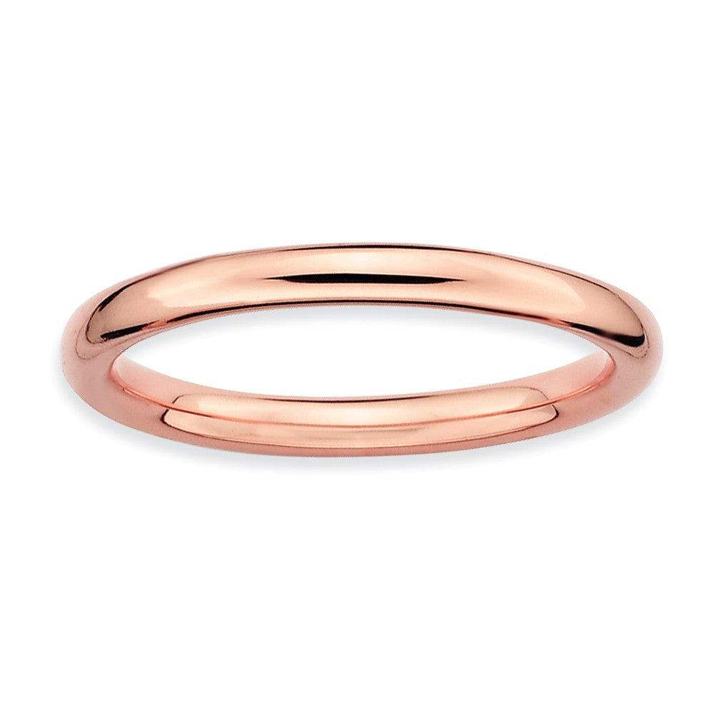 2.25mm 14k Rose Gold Plated Sterling Silver Stackable Polished Band, Item R8925 by The Black Bow Jewelry Co.