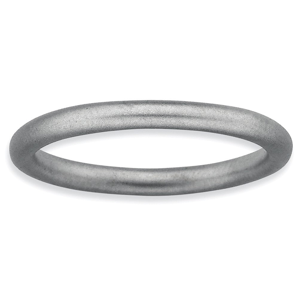 2.25mm Rhodium Plated Sterling Silver Stackable Satin Band, Item R8928 by The Black Bow Jewelry Co.