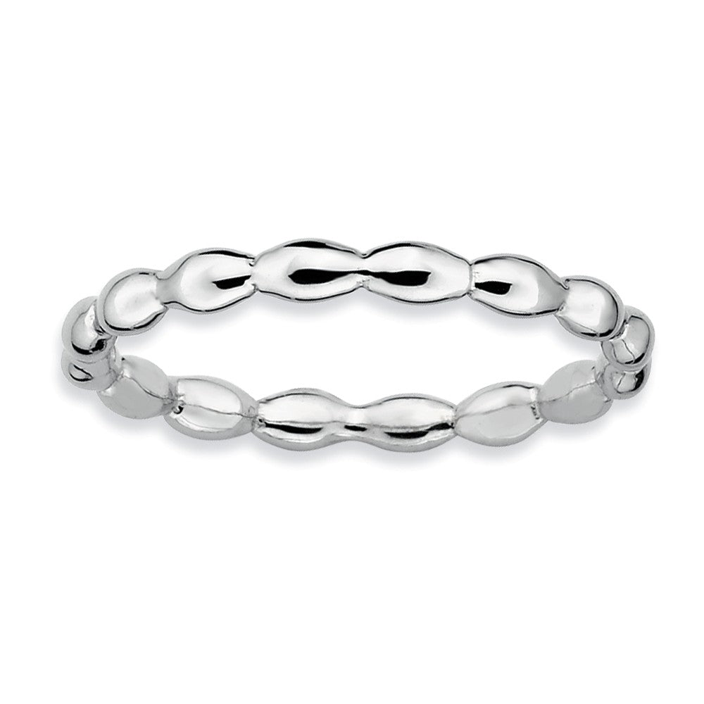 2.25mm Sterling Silver Stackable Rice Bead Band, Item R8936 by The Black Bow Jewelry Co.
