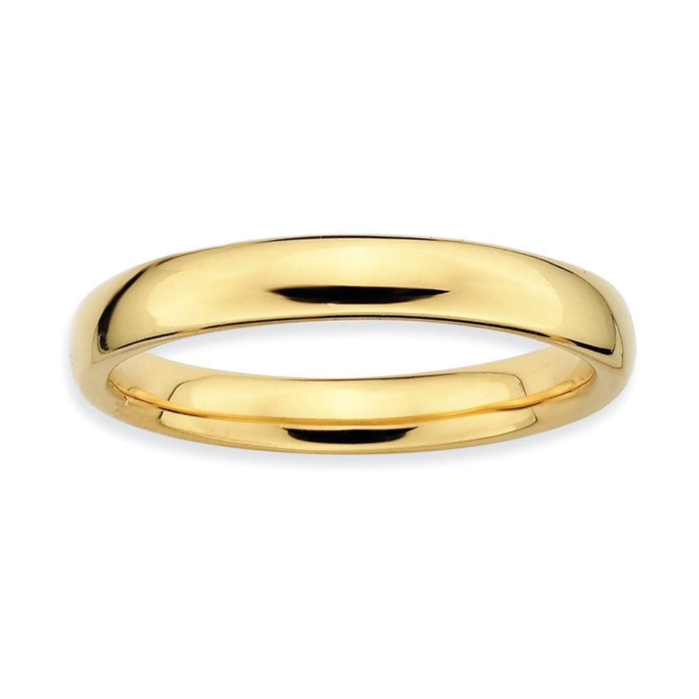 3.25mm 14k Yellow Gold Plated Sterling Silver Stackable Polished Band, Item R8946 by The Black Bow Jewelry Co.