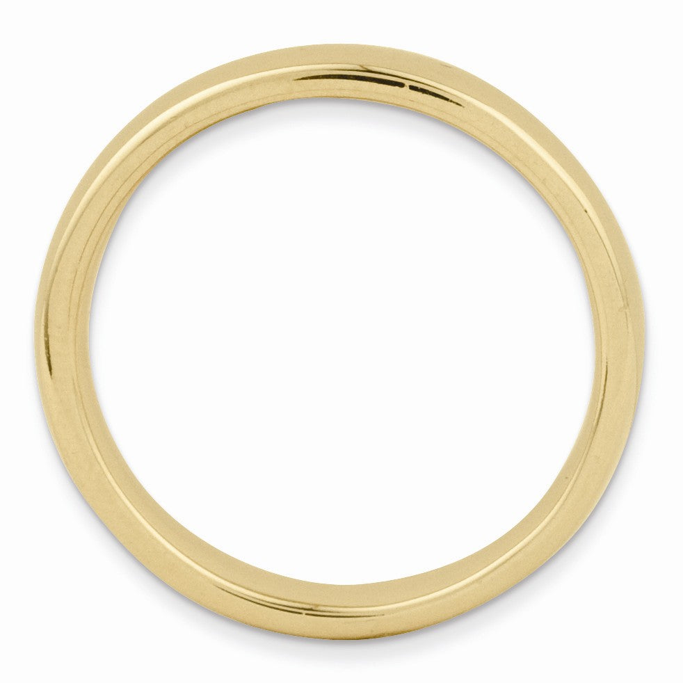 Alternate view of the 3.25mm 14k Yellow Gold Plated Sterling Silver Stackable Polished Band by The Black Bow Jewelry Co.