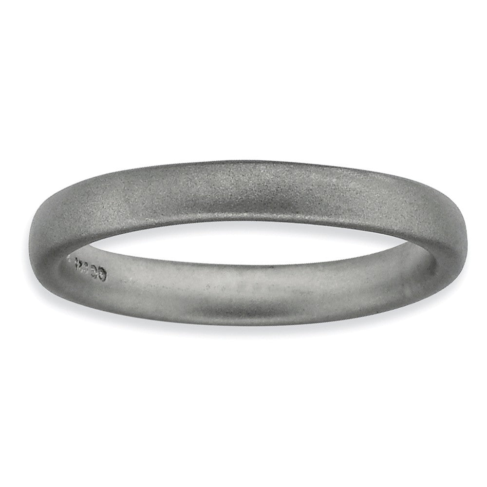 3.25mm Sterling Silver Stackable Satin Rounded Band, Item R8951 by The Black Bow Jewelry Co.