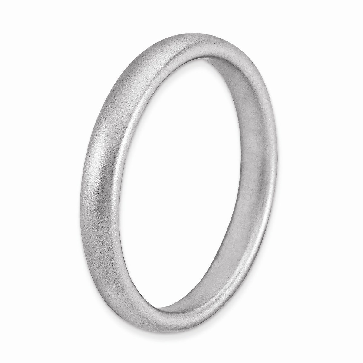 Alternate view of the 3.25mm Sterling Silver Stackable Satin Rounded Band by The Black Bow Jewelry Co.