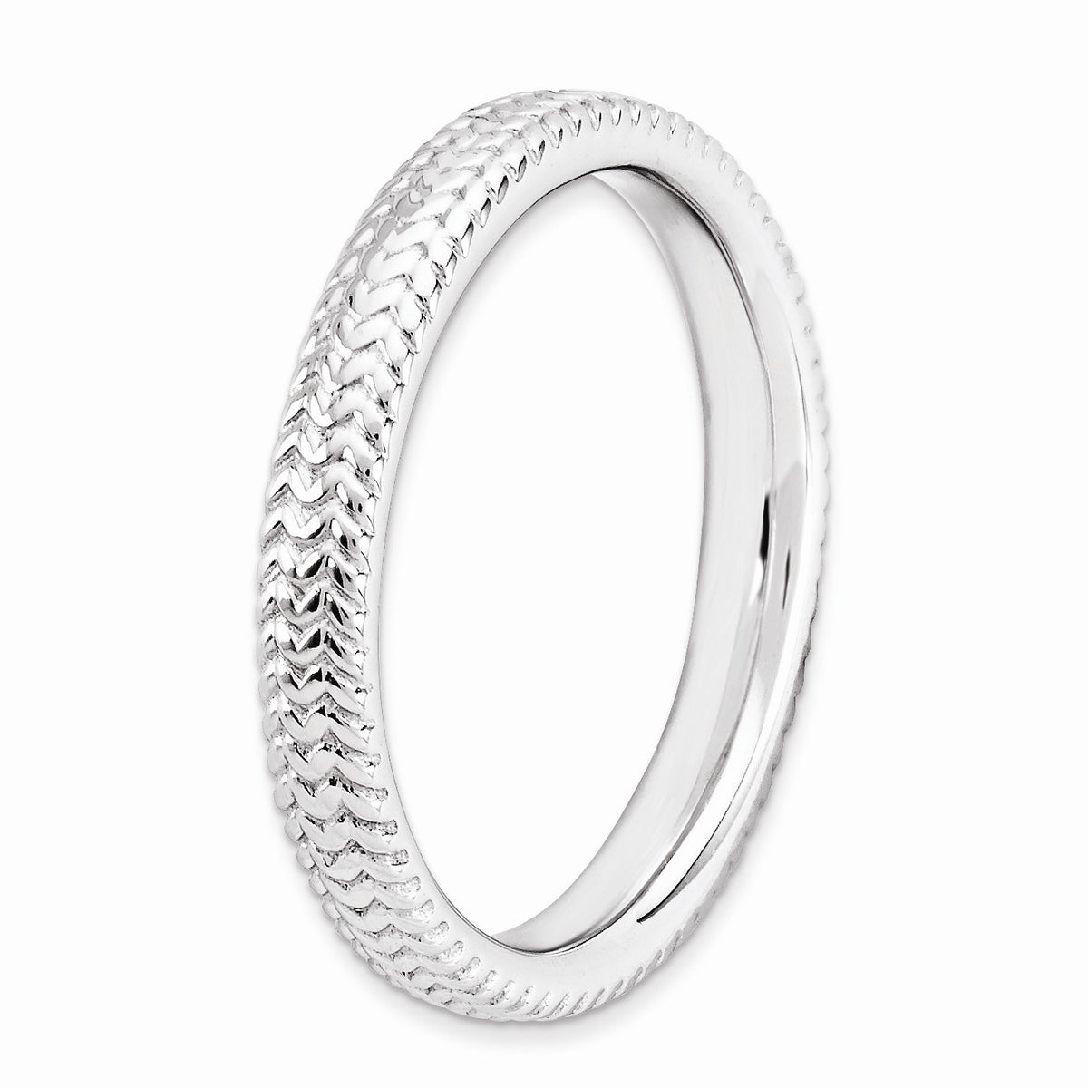 Alternate view of the 3.25mm Sterling Silver Stackable Band by The Black Bow Jewelry Co.