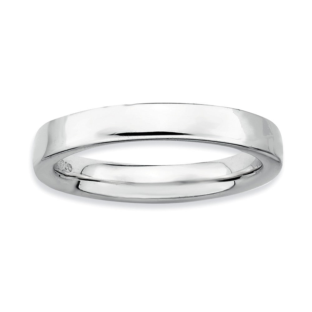Sterling Silver Stackable Polished Flat 3.5mm Band, Item R8967 by The Black Bow Jewelry Co.