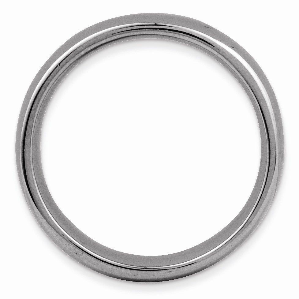 Alternate view of the Black Plated Sterling Silver Stackable Polished Flat 3.5mm Band by The Black Bow Jewelry Co.