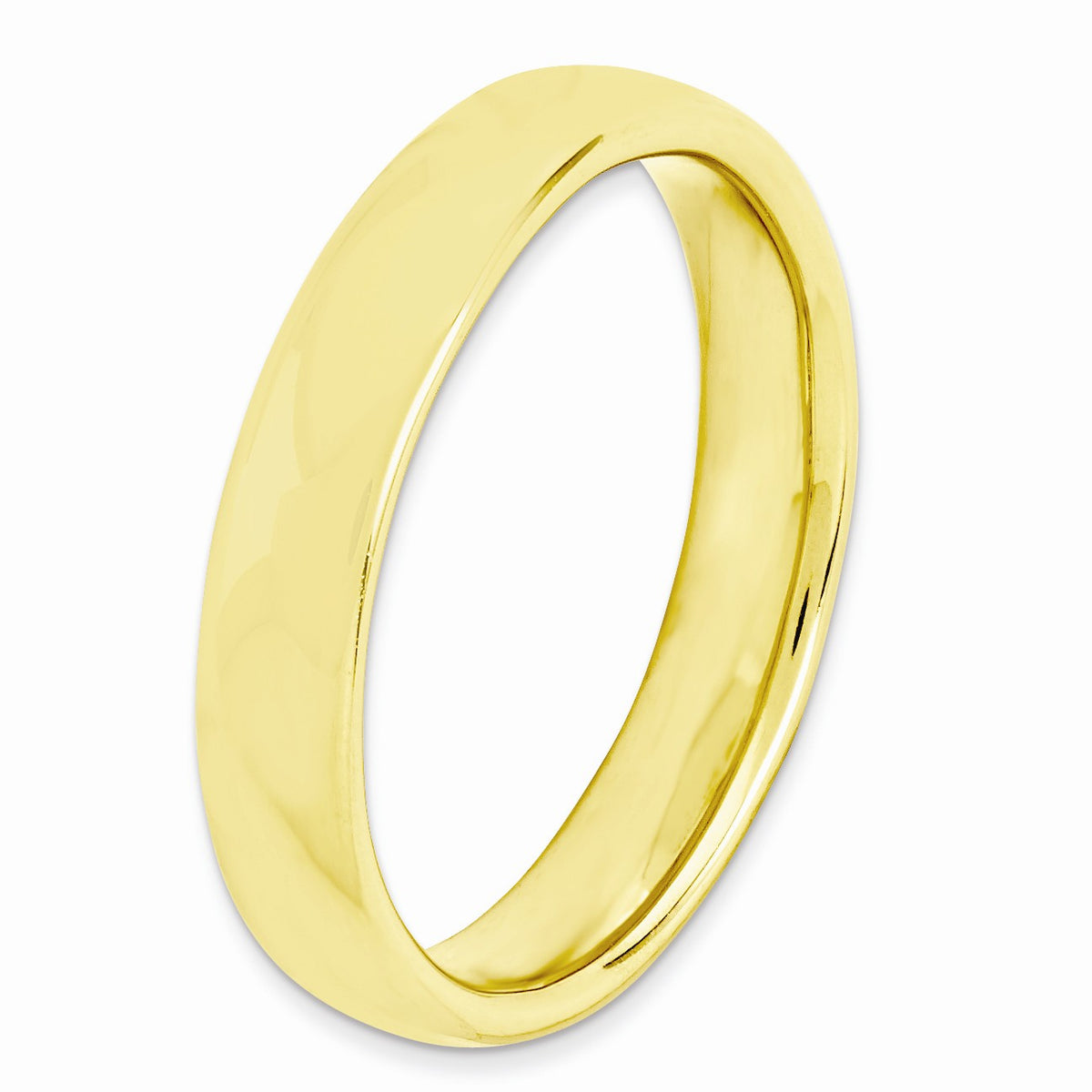 Alternate view of the 14k Yellow Gold Plated Sterling Silver Stackable Polished 4.5mm Band by The Black Bow Jewelry Co.
