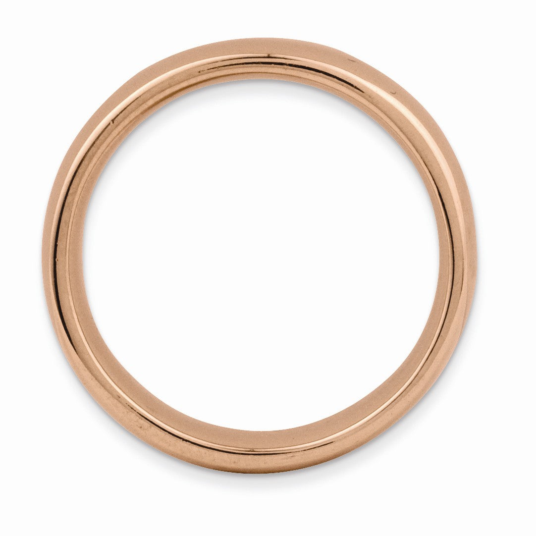 Alternate view of the 14k Rose Gold Plated Sterling Silver Stackable Polished 4.5mm Band by The Black Bow Jewelry Co.
