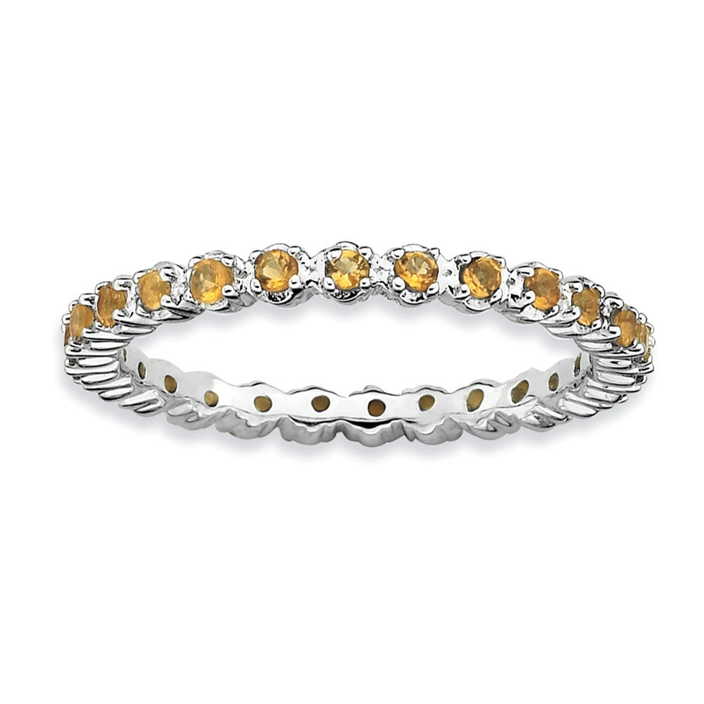 2.25mm Silver Stackable Citrine Band, Item R9029 by The Black Bow Jewelry Co.