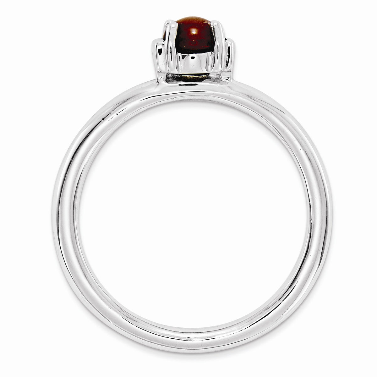 Alternate view of the Silver Stackable Red Agate Ring by The Black Bow Jewelry Co.