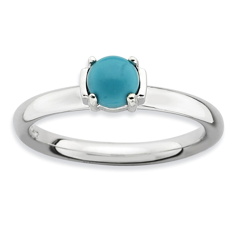 Silver Stackable Turquoise Ring, Item R9110 by The Black Bow Jewelry Co.