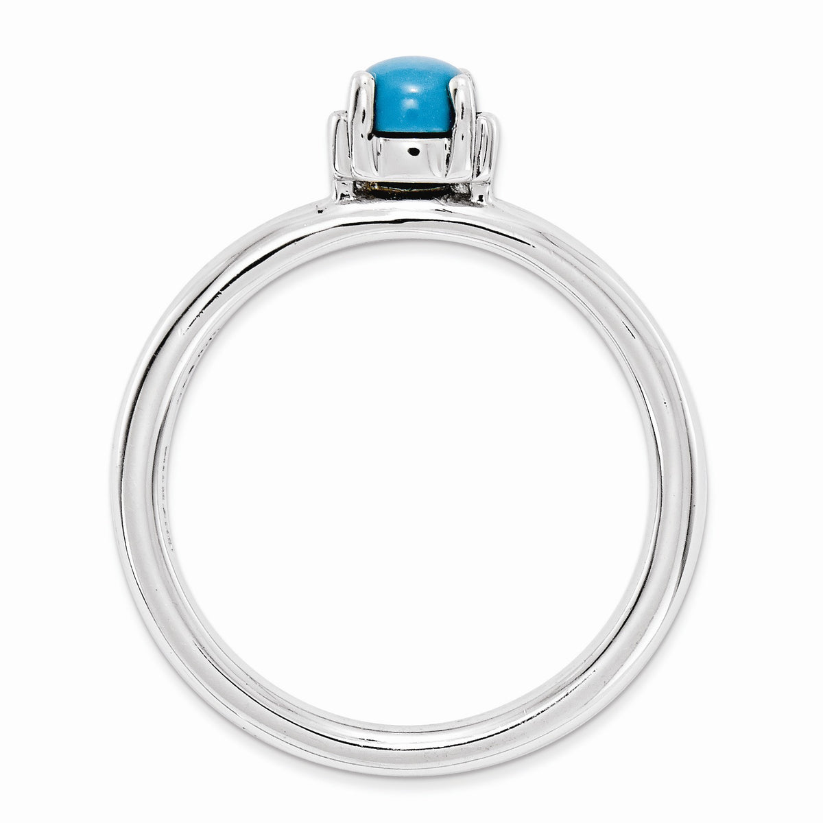 Alternate view of the Silver Stackable Turquoise Ring by The Black Bow Jewelry Co.