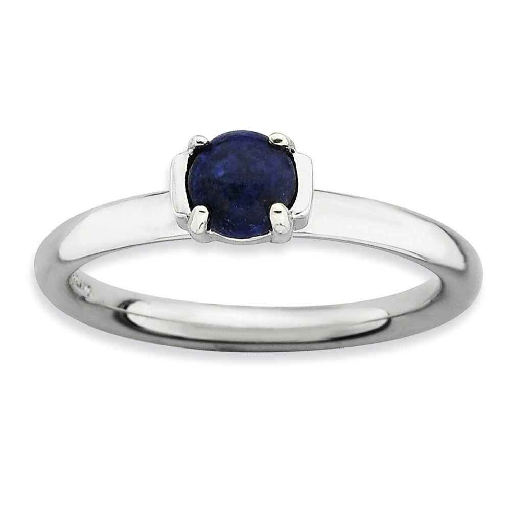 Silver Stackable Blue Lapis Ring, Item R9111 by The Black Bow Jewelry Co.