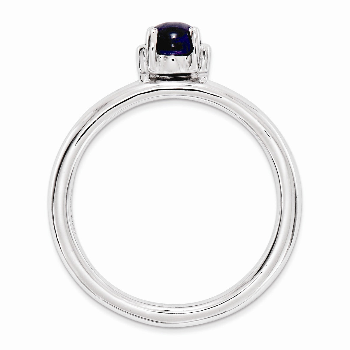 Alternate view of the Silver Stackable Blue Lapis Ring by The Black Bow Jewelry Co.
