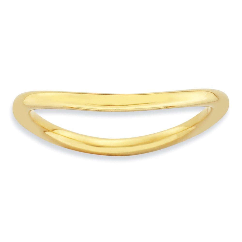 1.5mm Stackable 14K Yellow Gold Plated Silver Curved Smooth Band, Item R9149 by The Black Bow Jewelry Co.