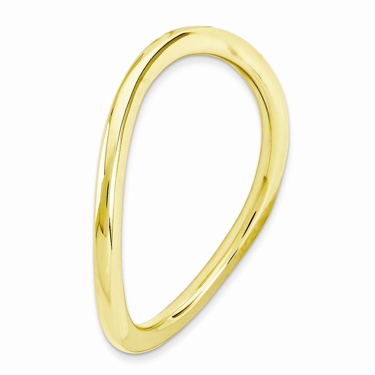 Alternate view of the 1.5mm Stackable 14K Yellow Gold Plated Silver Curved Smooth Band by The Black Bow Jewelry Co.
