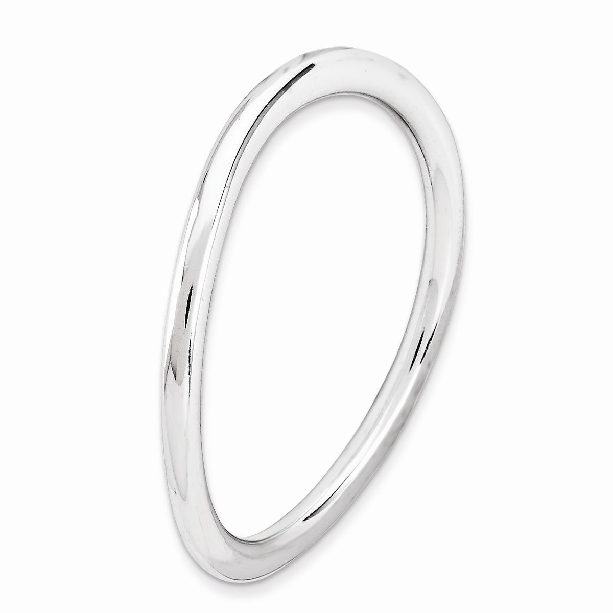 Alternate view of the 1.5mm Stackable Sterling Silver Curved Smooth Band by The Black Bow Jewelry Co.